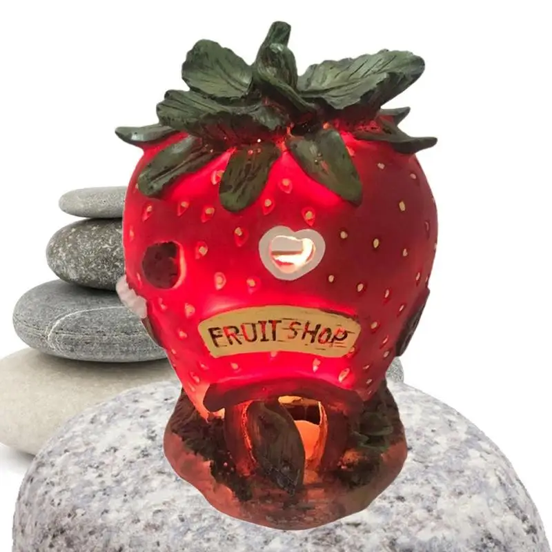 

Светодиодная садовая статуя из смолы, украшение для клубники, украшение для двора, домашнее украшение, декоративная светодиодная подсветка...