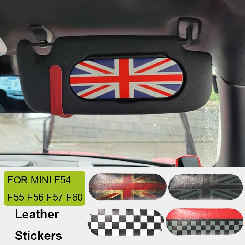 Автомобильные Кожаные Стикеры для зеркала макияжа наклейки Mini Cooper F54 F55 F56 F57 F60