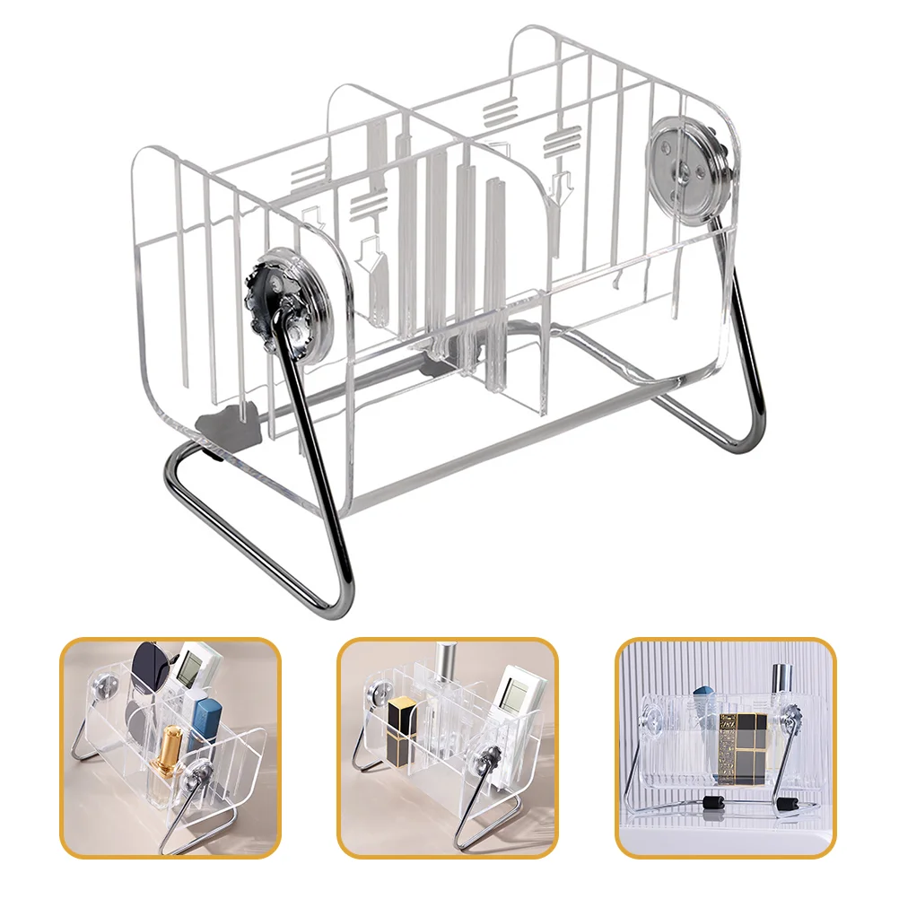 

Organizer Storage Box Makeup Acrylic Desk Desktop Office Holder Skincare Containerremote Tabledisplay Supplies Countertop Pen