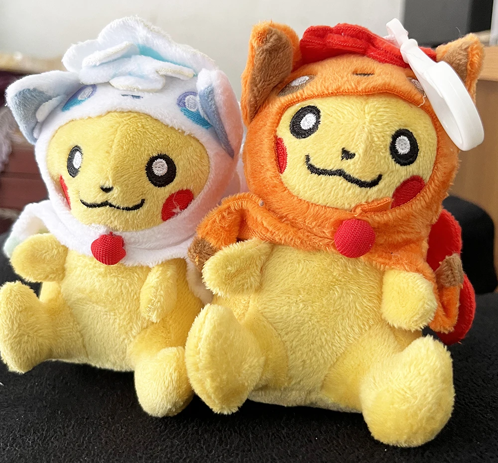 5pcs TAKARA TOMY Pokemon Keychain Plush Toys  Charmander Eevee Ditto Snorlax Bulbasaur Stuffed Doll for Children Kid Gift images - 6