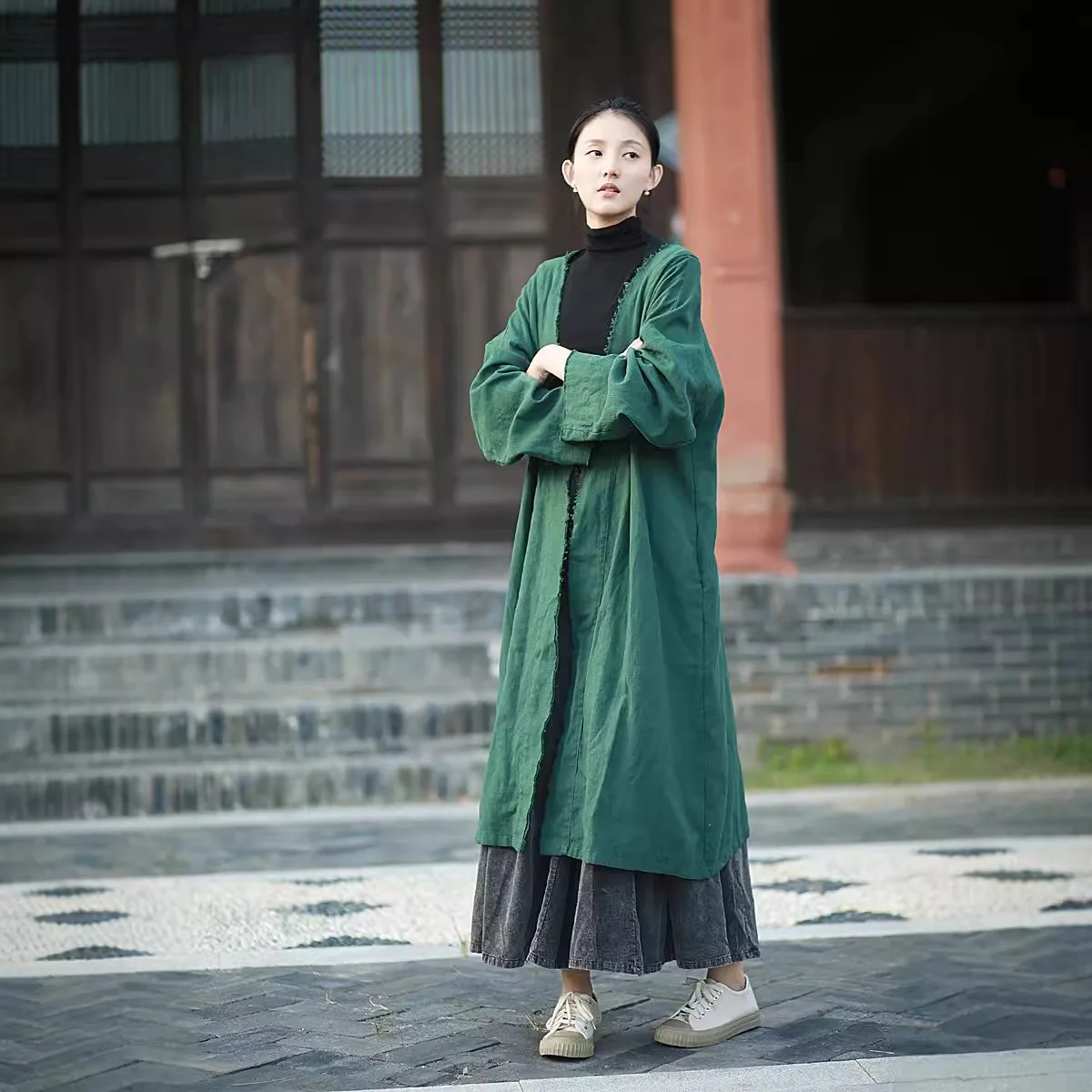 Новинка осенне-зимняя свободная ретро-куртка UMI MAO утепленная песчаная потертая