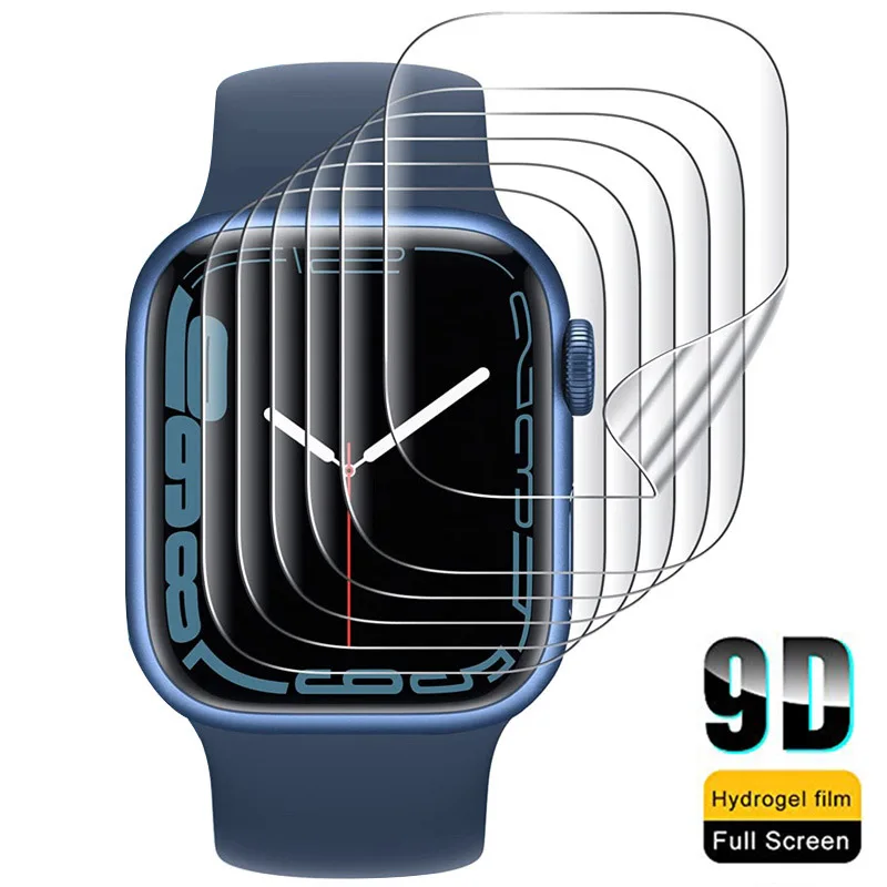 

Защитная пленка для Apple Watch 8 7 SE 6 5 4 3, прозрачная пленка с полным покрытием для iWatch Series 44 мм 38 мм 42 мм 45 мм 41 мм 40 мм
