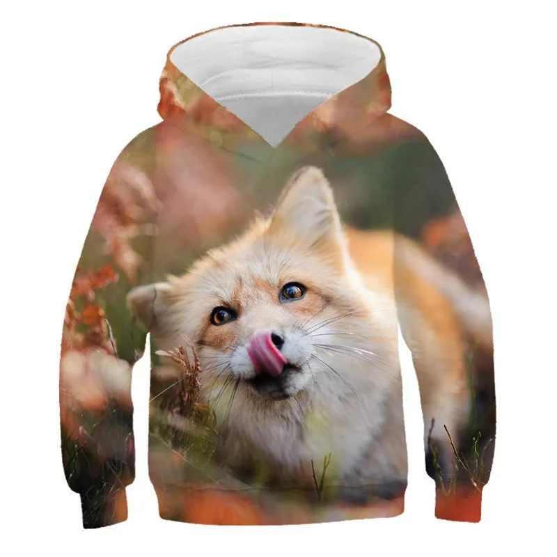 

Детская одежда с изображением лисы, детский костюм с животным принтом, футболки, рубашки для девочек и мальчиков, Осенний весенний Детский с...