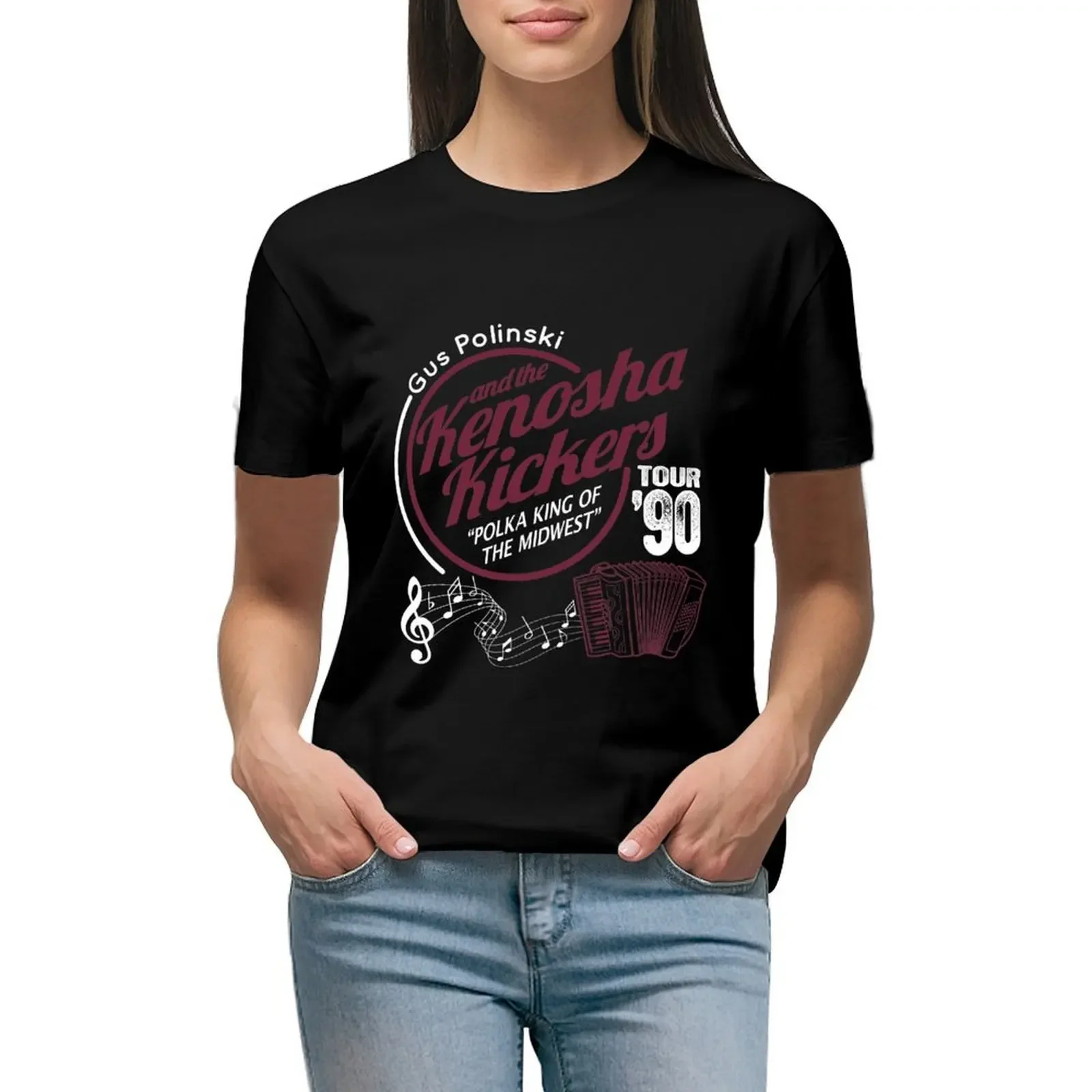 Футболка Gus Polinski and the Kenosha Kickers черная одежда в стиле хиппи спортивные футболки для