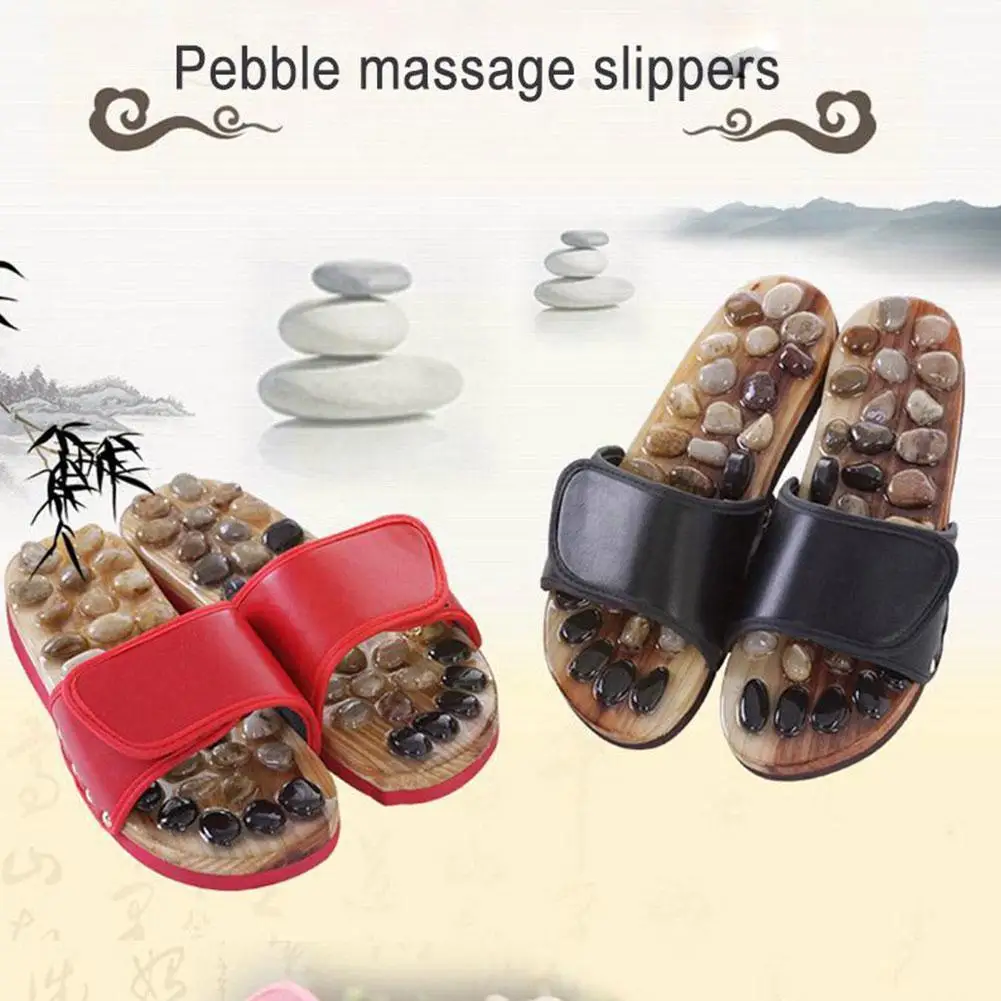 

1 Pair Feet Massage Slippers Foot Acupuncture Therapy Stone Shoes Massager Massager Acupuncture Walk Cobblestone P8K8