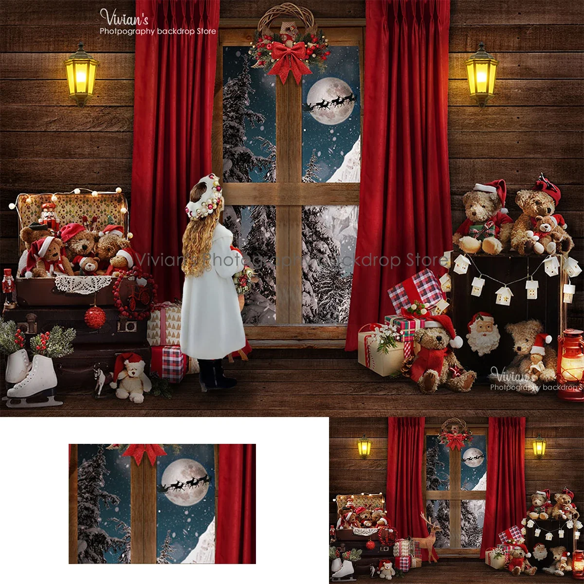 Фон для фотосъемки с изображением рождественской елки