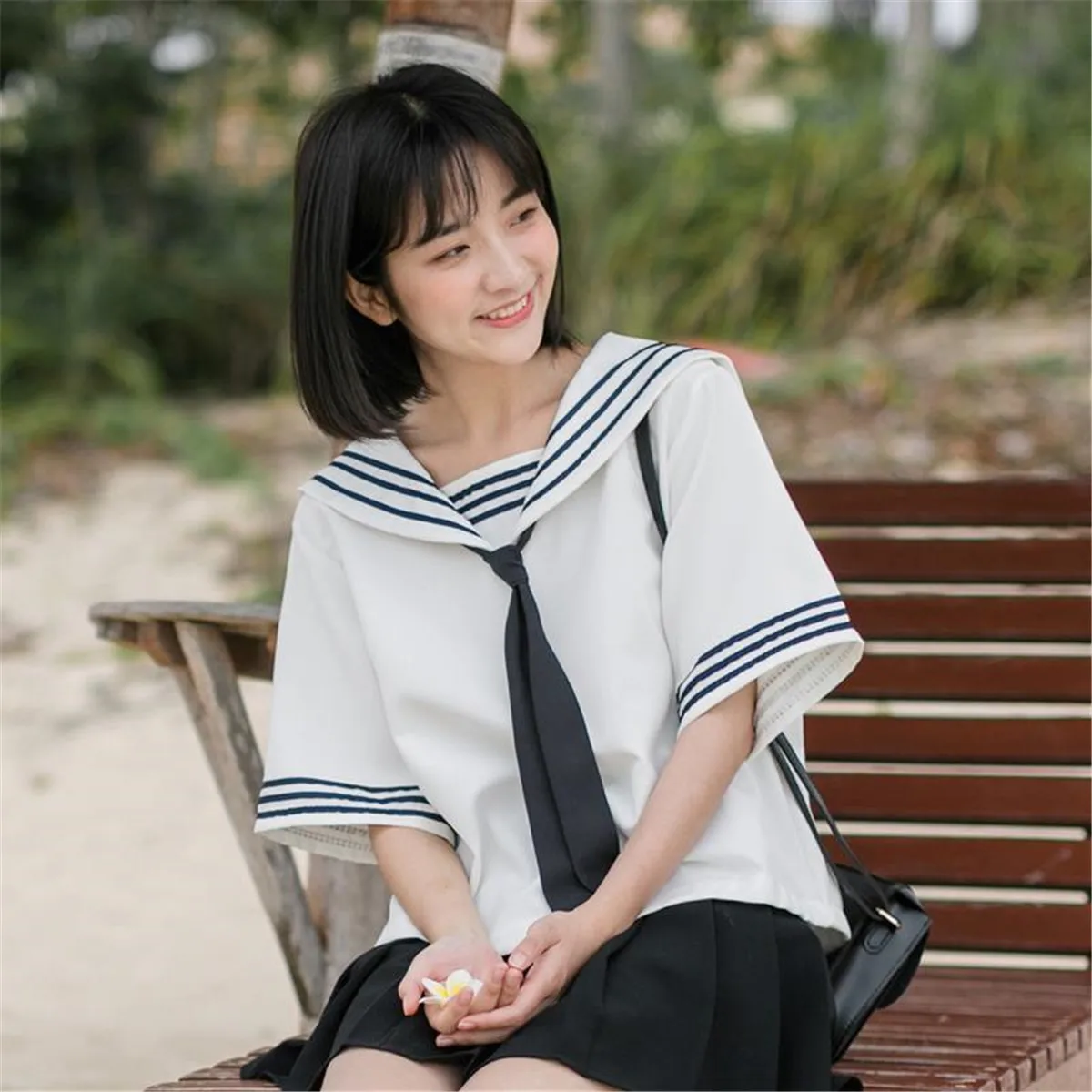 

Летняя футболка с матросским воротником, Женская забавная футболка для японских учеников, милые корейские женские топы оверсайз белого цве...