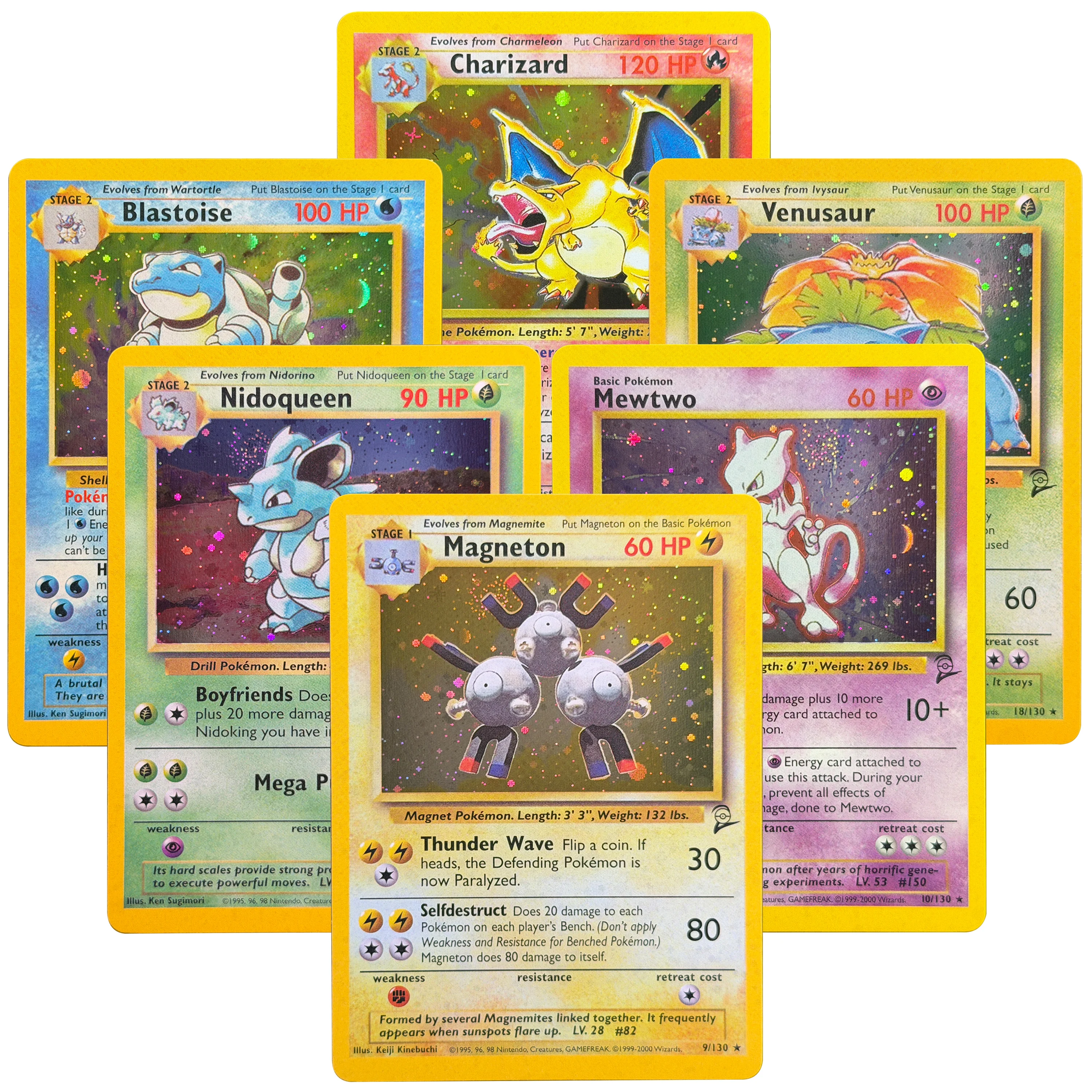Фото Коллекционные карты PTCG Base Set 2 B2: Голографические, редкие, высшего класса, винтажные, серия Starry Holo Foil (реплика) №1
