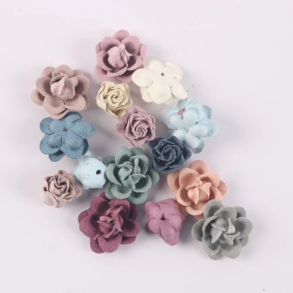 

10 pcs of shoe flowers leather pendant jewelry DIY shoe flowers handmade cloth shoes bag flowers camellia
