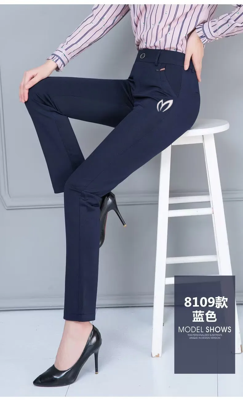

2023 Golf Women's Casual Pants Straight Leg Pants Outwear Summer Slim Fit Elastic Waist Straight Leg Pants