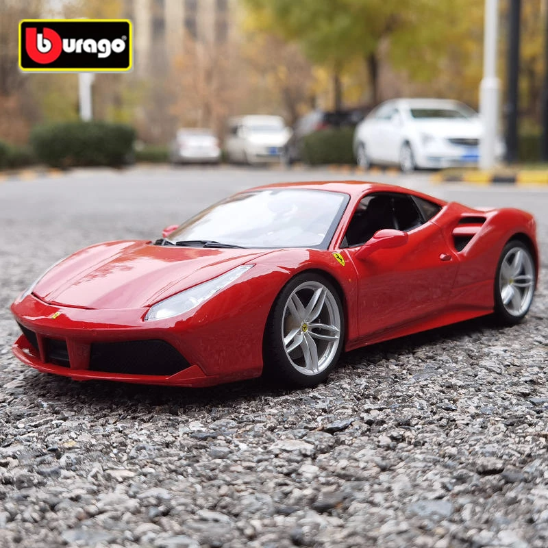 

Bburago 1:24 Ferrari 488 GTB Alloy Sports Car Model Diecast Metal Racing Car Model High Simulation Collection Childrens Toy Gift