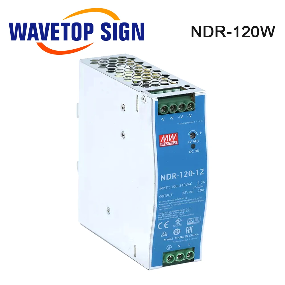 Оригинальный рельсовый переключатель питания серии MeanWell NDR 120 Вт 240 NDR-125 12 В 24 в 48