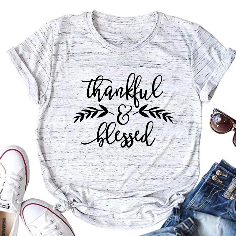 

Thankful Shirts Kawaii Fall Thanksgiving Shirts for Women Harajuku Thankful Women Clothes Goth Fall Tops Letter M