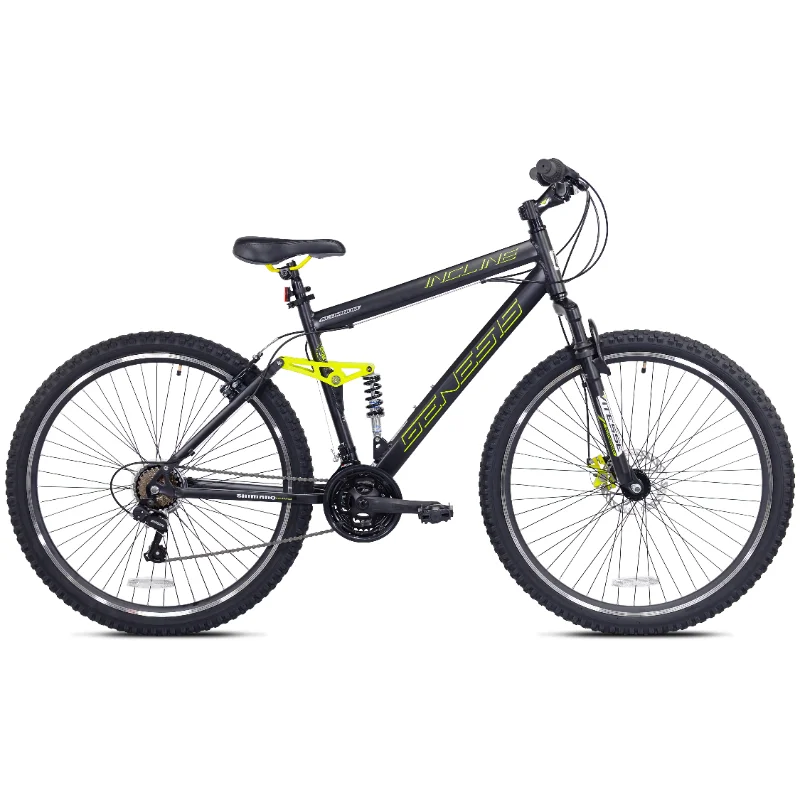 

Горный велосипед Genesis для мужчин с наклоном 29 дюймов, шоссейный велосипед Черного/желтого цвета, дорожный велосипед, велосипеды из углеродного волокна