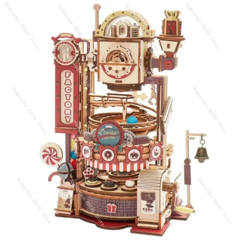 ROKR мраморный шоколадный завод 3D деревянные игры-головоломки сборка модель