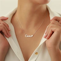 personalised name necklace for women customized stainless steel letter gold choker necklaces boy girl nameplate christmas gift
