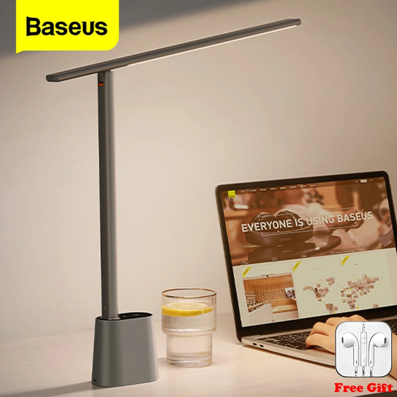 

Baseus USB LED Desk Lamp Eye Protect Study Dimmable Office Light Foldable Table Lamp Smart Adaptive Brightness Bedside Lamp