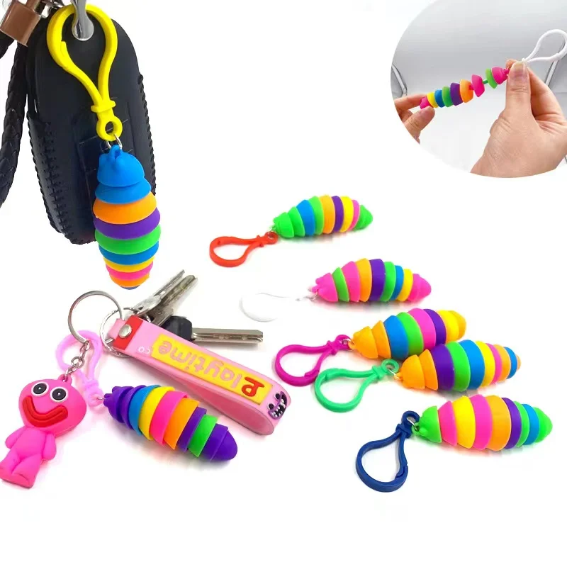 

TIKTOK new caterpillar toy decompression snail pendant slug key chain decompression pendant doll