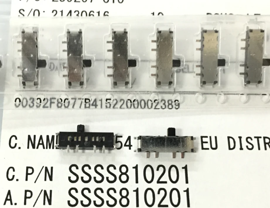 

5pcs SSSS810201 Wafer toggle switch 2-tap 8-pin slide switch
