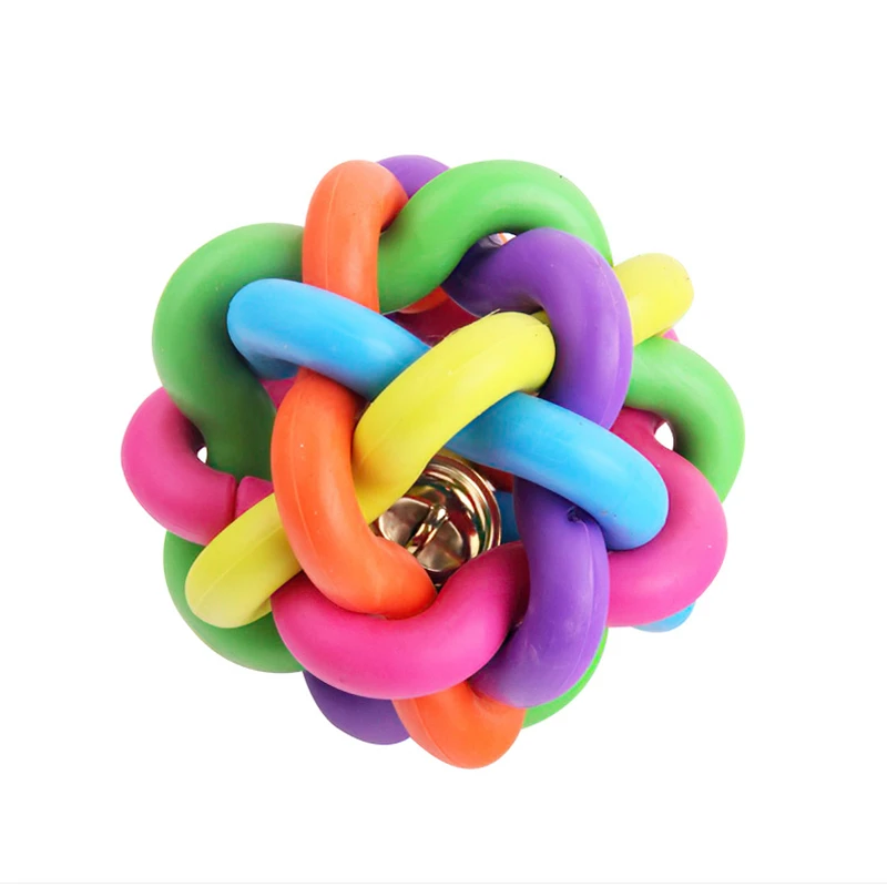 

Rubber Dog Toys Among Colorful Ball Weaving Toy for Dog Toys for Puppy Small Dogs Accessories Sound Making Training Educational
