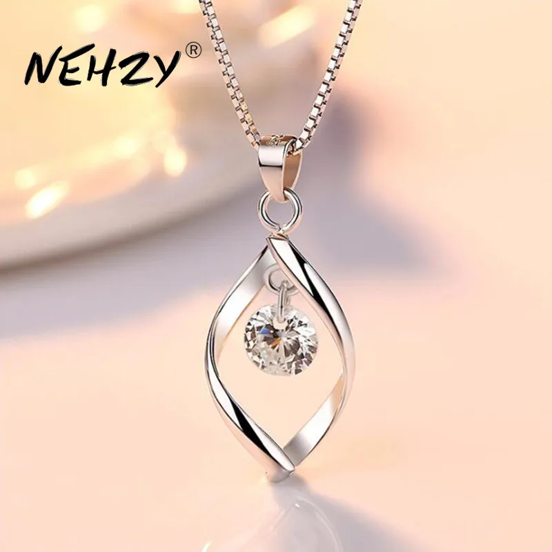 

NEHZY Silver Plating Women's Fashion New Jewelry High Quality Cubic Zirconia Retro Simple Pendant Necklace Long 45CM