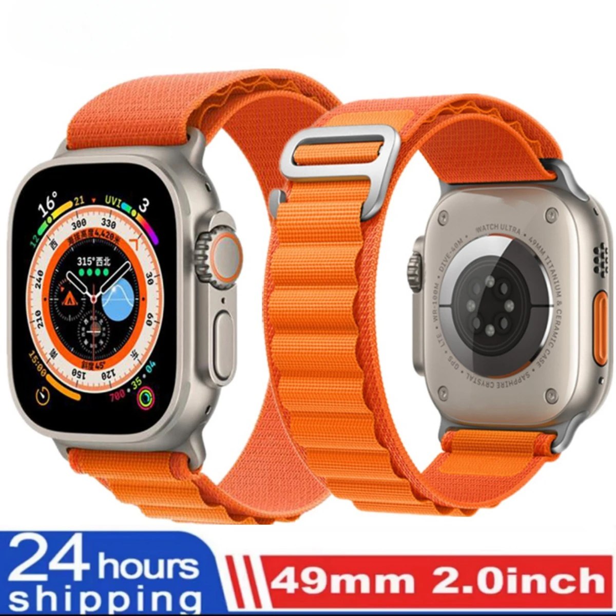 

New Smart Watch Ultra 8 NFC GPS Track 49mm Men Women Smartwatch Series 8 Thermometer BluetoothCall Waterproof Sports For Apple