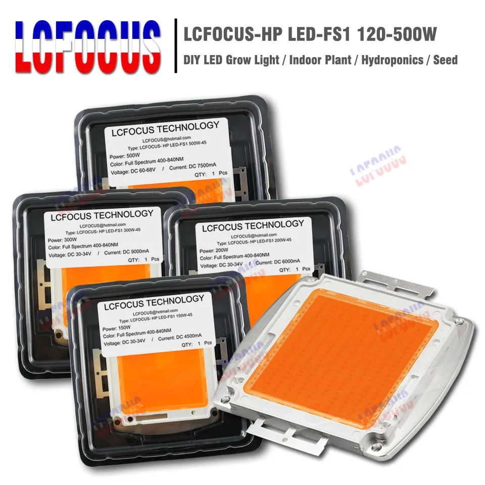 

Hydroponics 120W 150W 200W 300W 400W 500W Grow LED Full Spectrum 400-840NM For DIY 120 150 200 300 400 500 W Watt LED Grow Light
