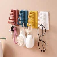 rotating adhesive hook creative nordic bathroom kitchen wall hole free hanger key bag hook home kitchen accessories organizer
