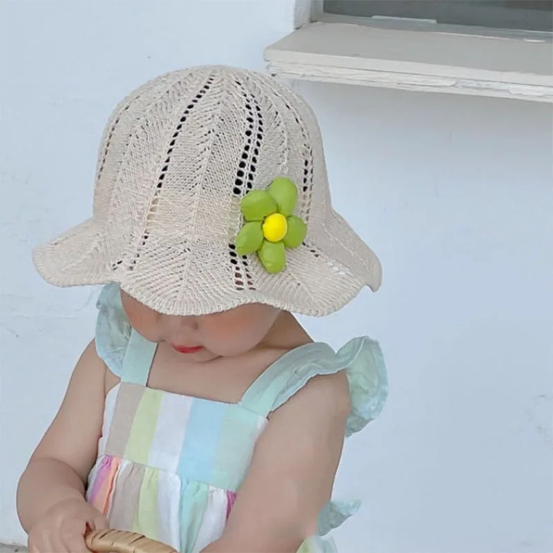 

Летняя дышащая Солнцезащитная шляпа с полыми цветами для девочек