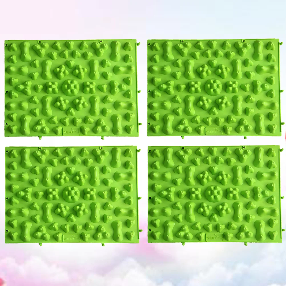

4pcs Mat Reflexology Pad Acupressure Mat Feet for Promoting Blood Circulation Myofascial Pain Syndrome Green Foot Padding