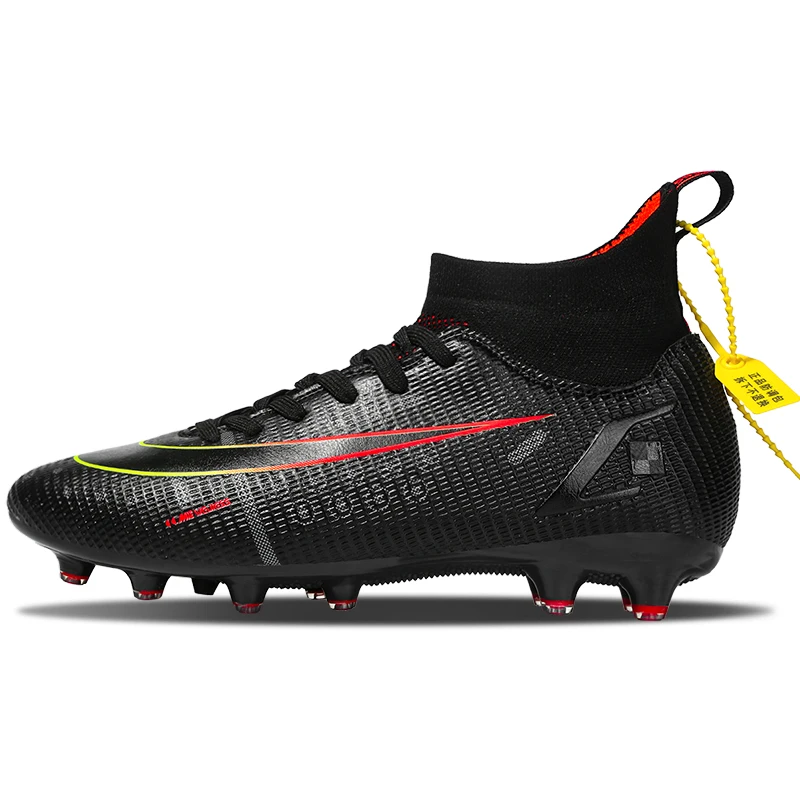 

Men High Ankle FG Soccer Shoes Turf Football Boots Enhanced Control Training Footwear