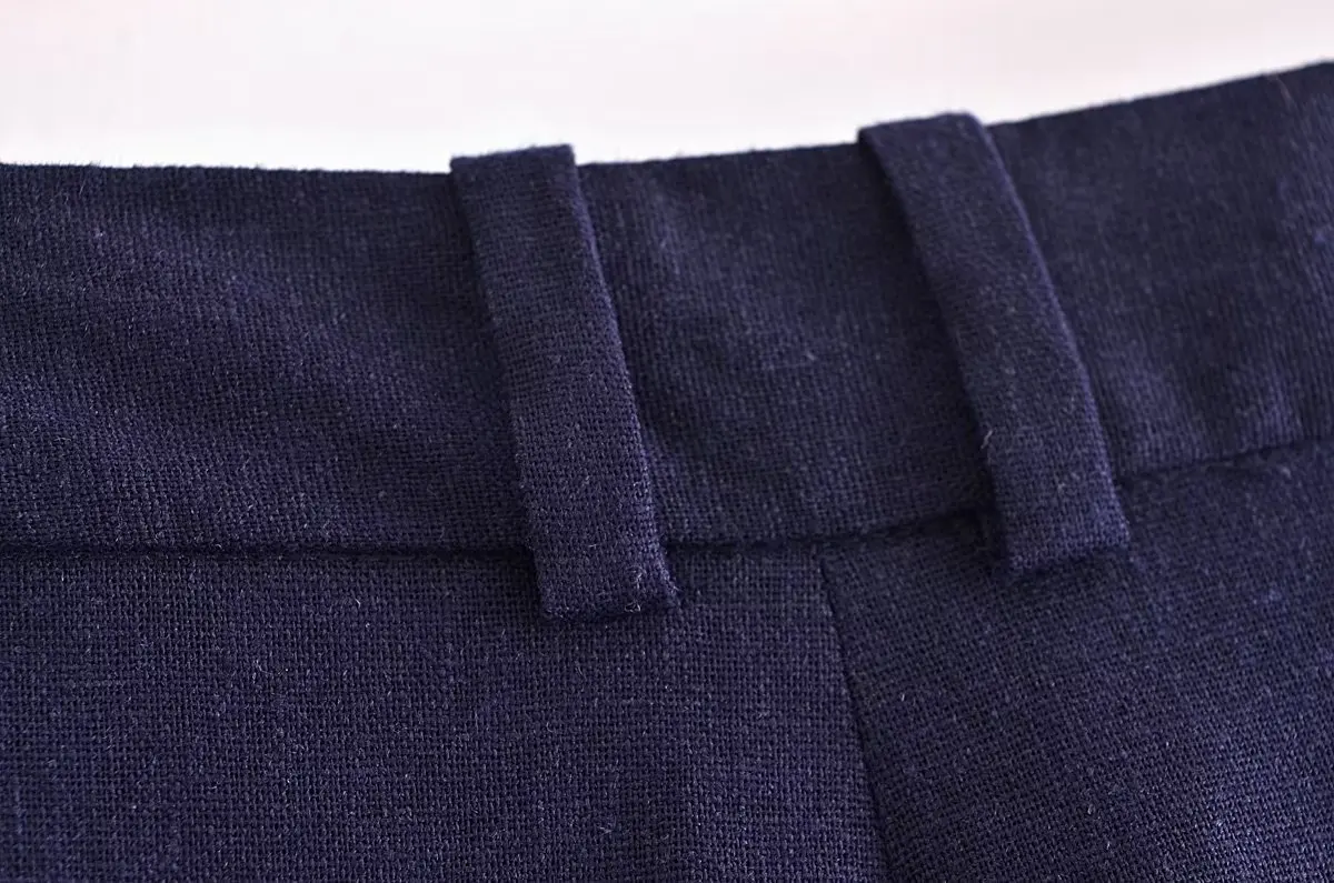 Maxdutti French Ladies Country Shorts Women Style Linen Bermuda Fashion Casual Loose Summer