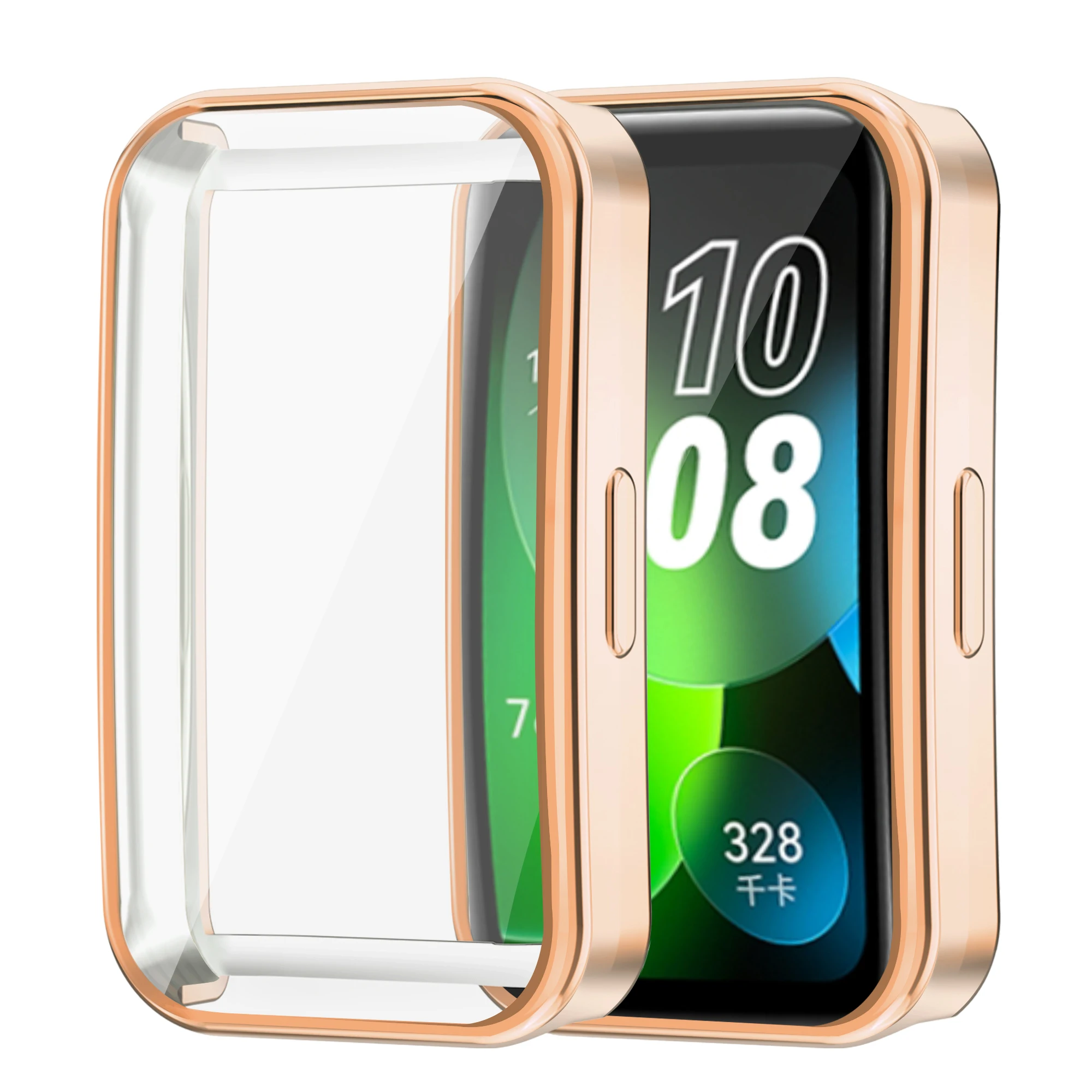 TPU Soft Protective Cover for Huawei Band 8 Case Full Screen Protector Shell Bumper Plated Cases for Huawei Band8 Smart Watch
