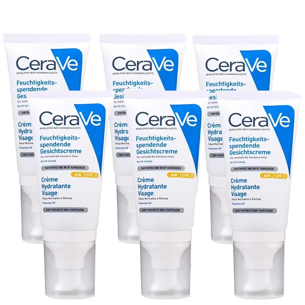 

6PCS CeraVe Facial Repair Lotion Moisturizer Tighten Improve Pores Repair Sensitive Skin Hydrating Cream 52ml Skincare