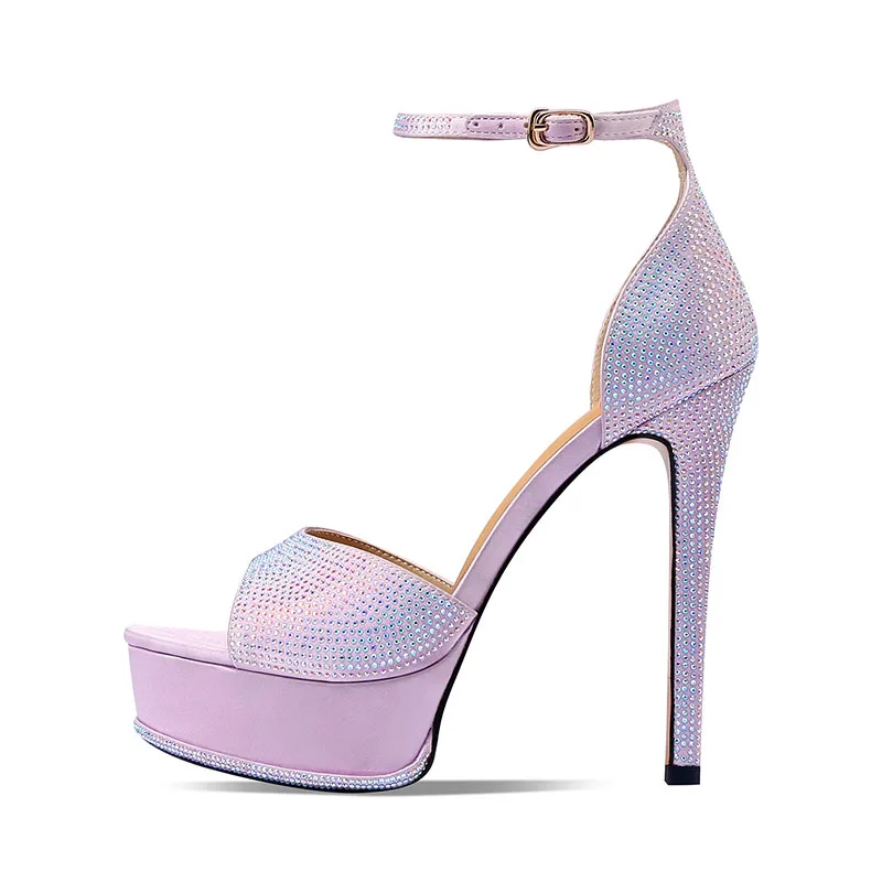 

Arden Furtado 2023 летние женские шелковые туфли с круглым носком и кристаллами, сексуальные сандалии на платформе с пряжкой и ремешком, модные санд...