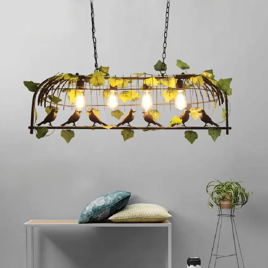 

Bird cage lights Vintage pendant lights for restaurant bar bird lamps Garland hanging lamp garden light living room decoration