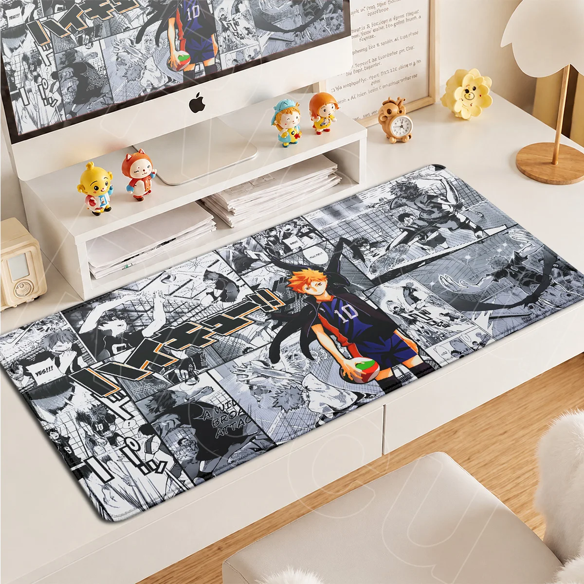 Фото Коврик для игрового стола с HD-печатью, аниме «Хайкью», Танака Рюноске, большой коврик для мыши, коврик для клавиатуры ноутбука, аксессуары для ПК. №2