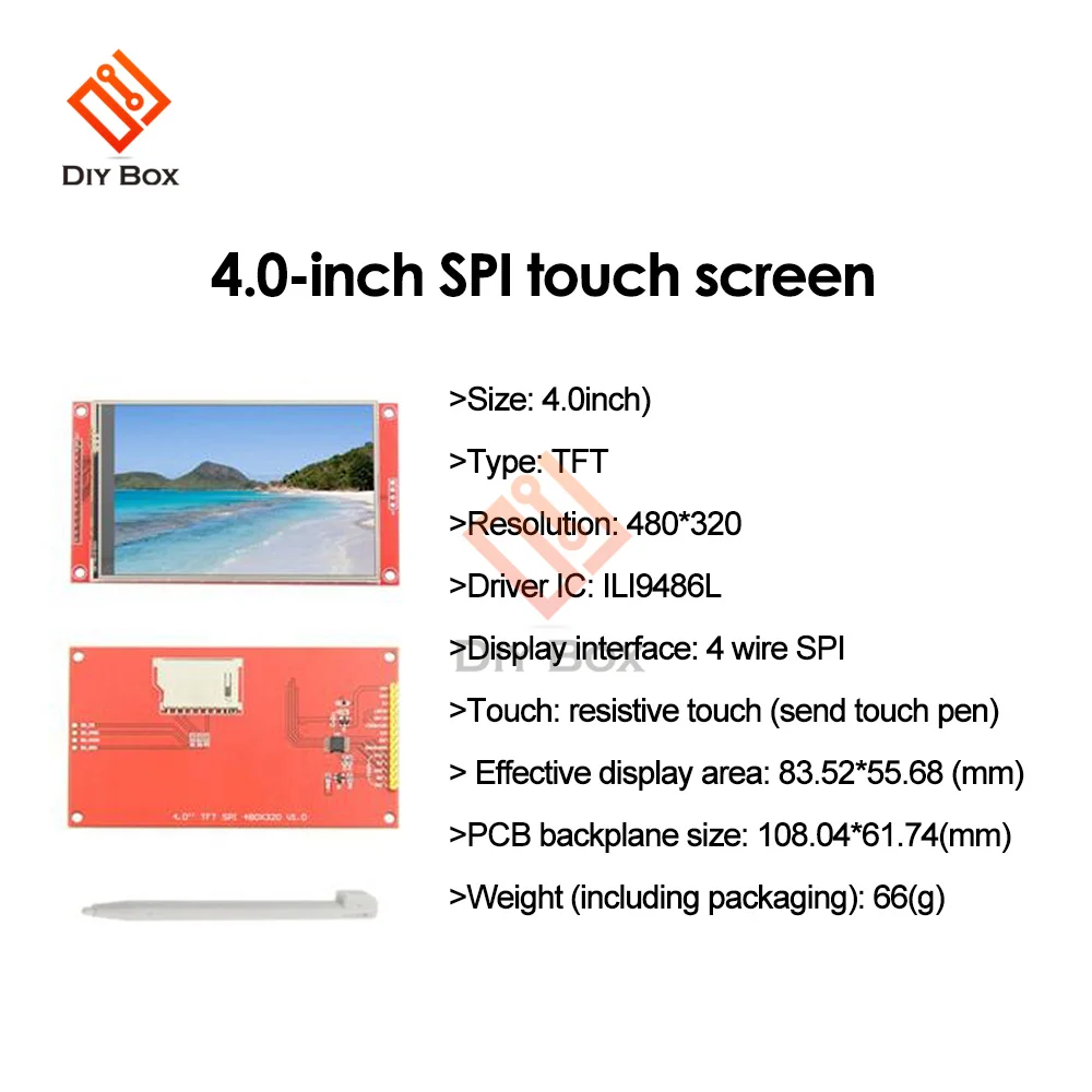 3 5-дюймовый последовательный ЖК-модуль MCU SPI 4 0*480 TFT экран с сенсорной панелью со