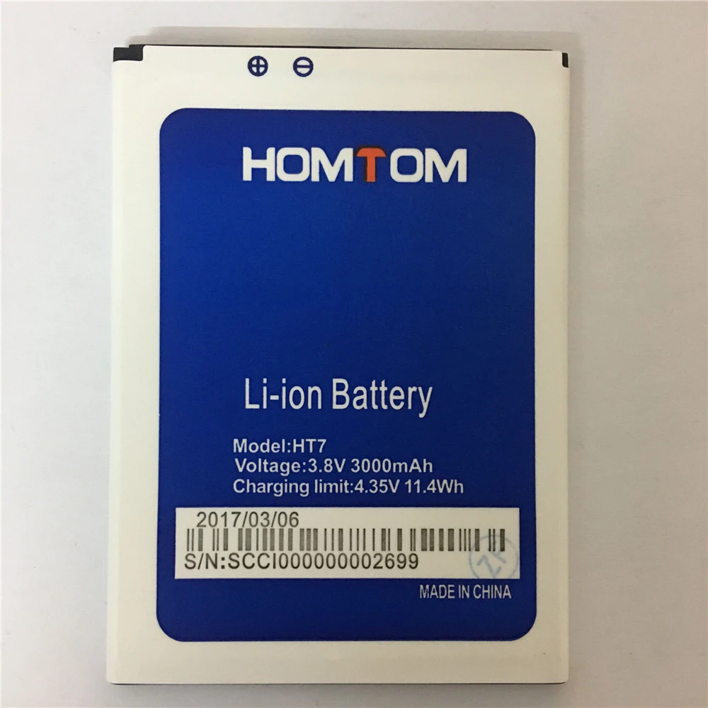 

3000mAh 3.8V Battery For HOMTOM HT7 HT7 Pro Li-ion Mobile Phone Batteries High Quality In Stock Tracking Number
