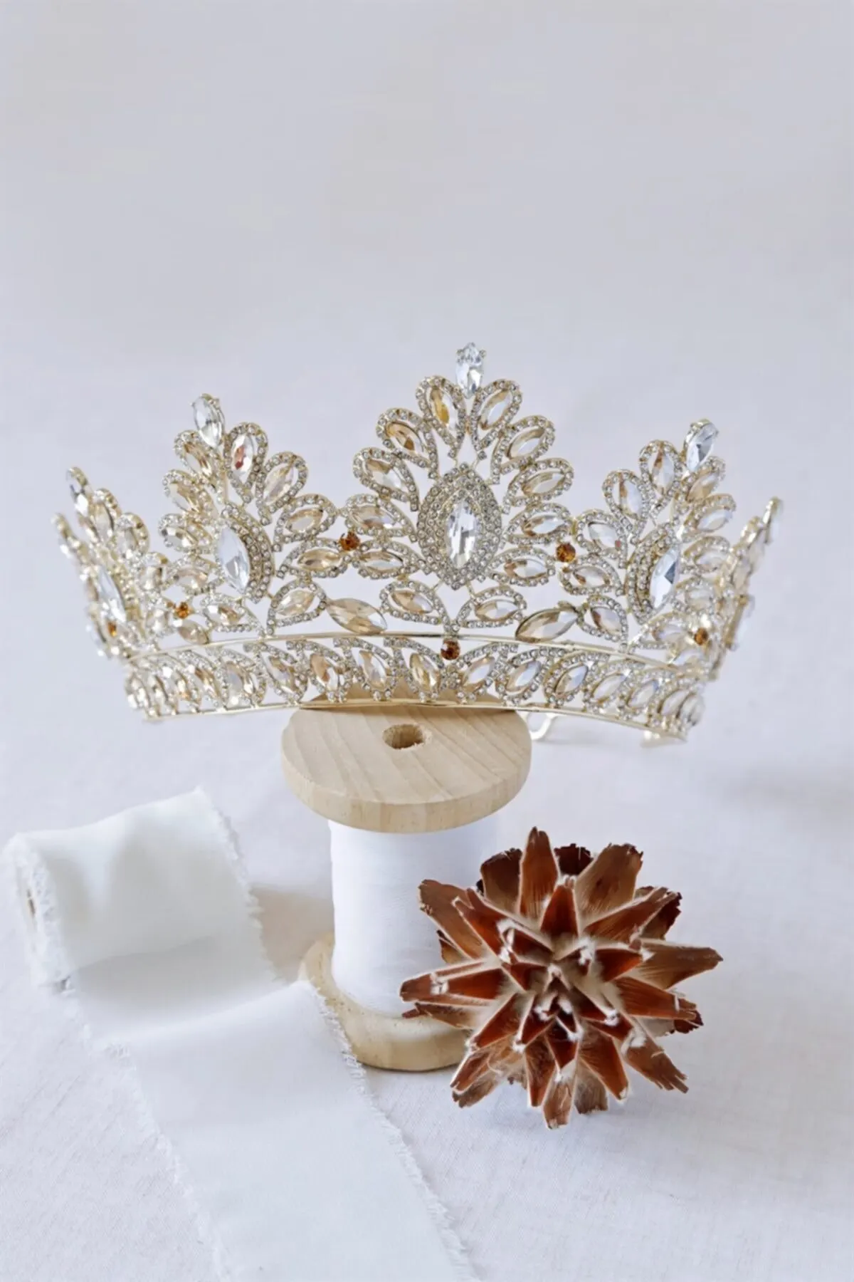 

Bridal Accessories Silver Stone Gold Plated Bridal Crown Wedding Handmade For Bride And Bridesmaids