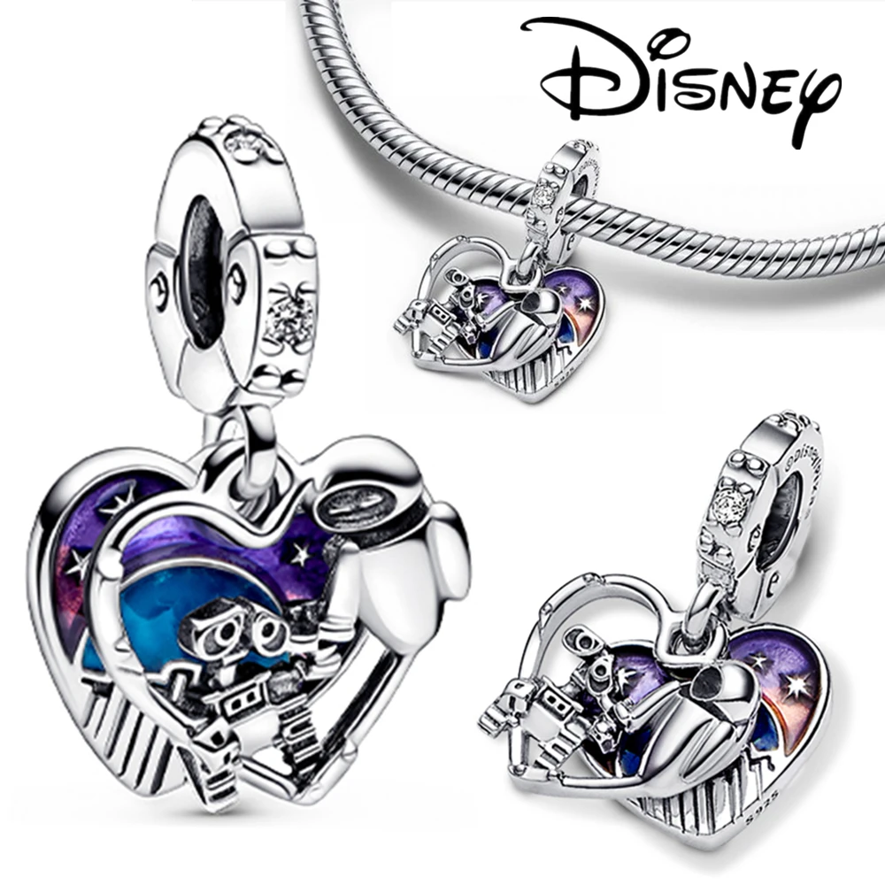 2023 New Disney Wall-E Eve 925 Sterling Silver Dangle Charm Fit Pandora Bracelet Silver 925 Original Charms for Jewelry Making