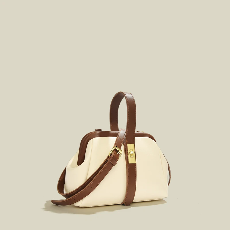 

Elmsk 2022 Fashion Women's bag Vintage High-grade French minority Single Shoulder Bag handbag Leather messenger bag