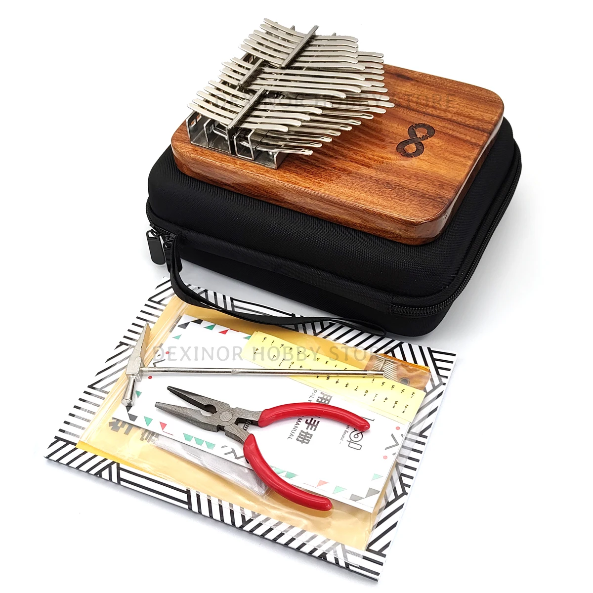 32 Key Kalimba Music Instrument Chromatic Keyboard Piano Acacia Flat Plate Double Layer C Major Gift With Full Accessories