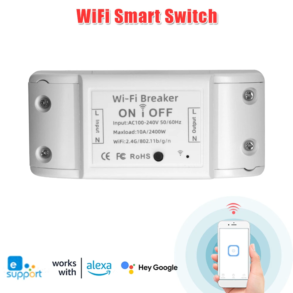 

Fan Switch Smart Light Switch WiFi Breaker DIY Universal Timer Life APP Wireless Remote Control Works With Alexa Google Home