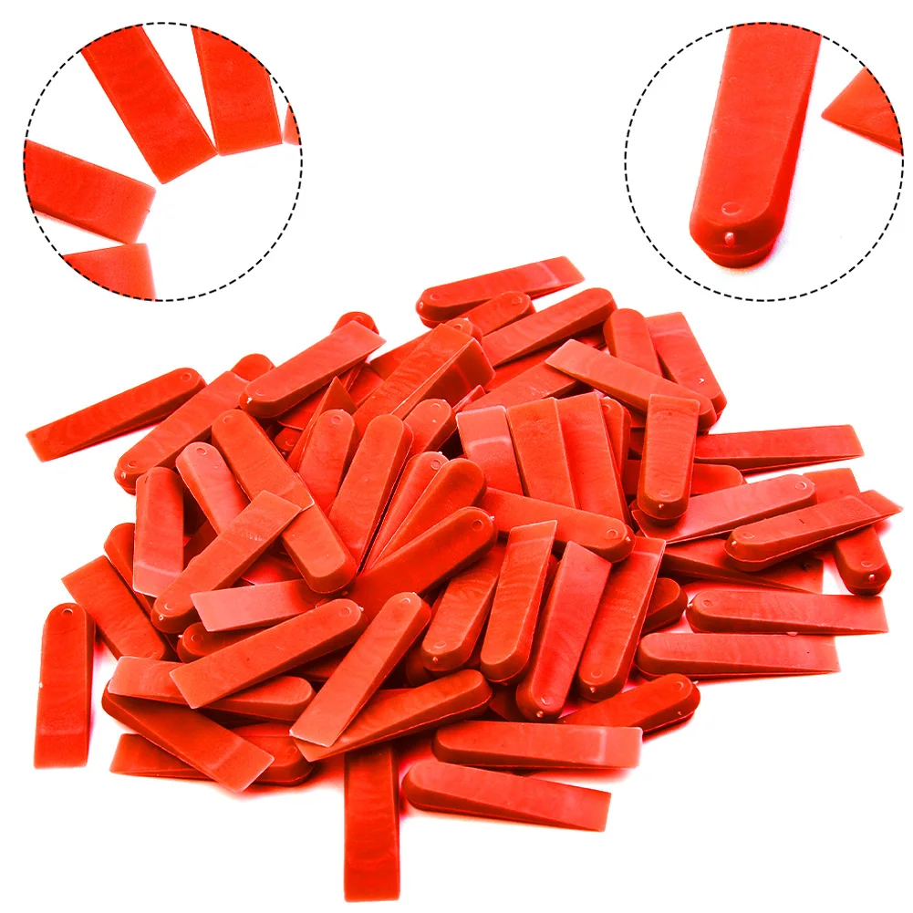 

100PCS Red Wedges Ceramic Tile Leveler Adjustment And Leveling Tiling Tool Inserting Piece Gasket Positioning And Leaving Seams