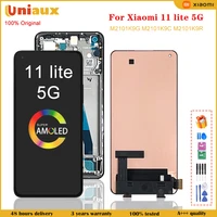 6 55original amoled for xiaomi mi 11 lite 5g m2101k9ag lcd display touch screen digitizer for mi 11lite lcd screen replacement