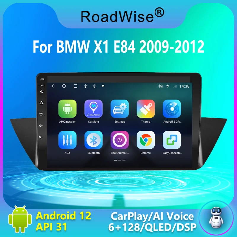 

Roadwise 8+256 Android 12 Car Radio For BMW X1 E84 2009 2010 2011 2012 Carplay Multimedia 4G Wifi GPS DVD 2 DIN Autoradio Stereo