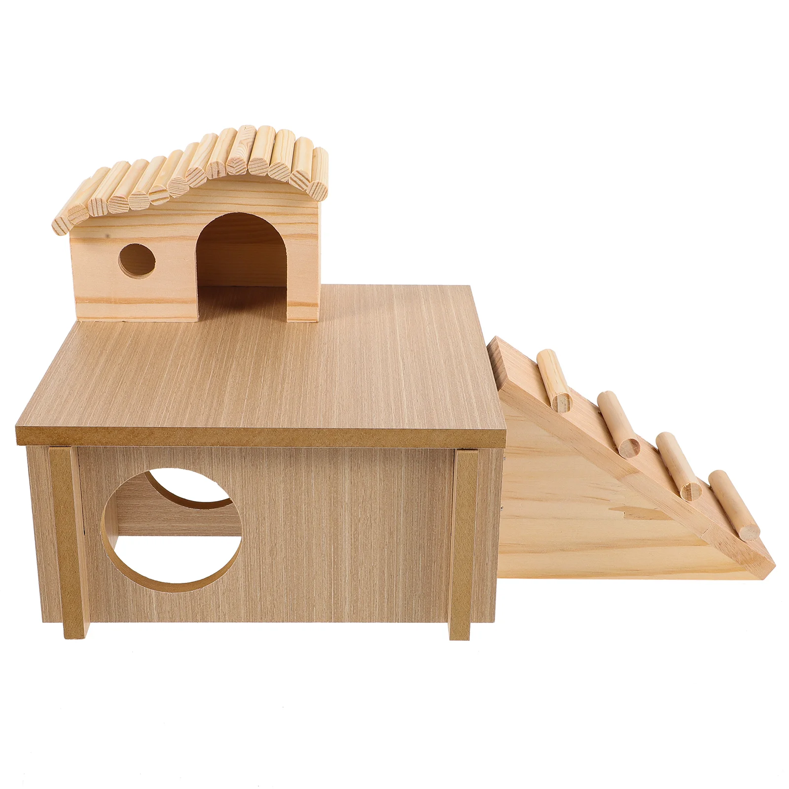 

Wood Toy Platform Escape House Pets Exercising Hamster Nest 20x10cm Small Hideout Wooden Hut