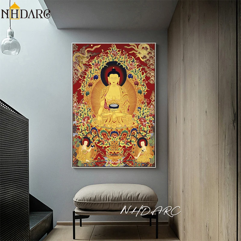 

Thangka Buddhism Traditional Chinese Style Poster Canvas Print Painting Wall Picture Art Living Room Interior Home Decoration