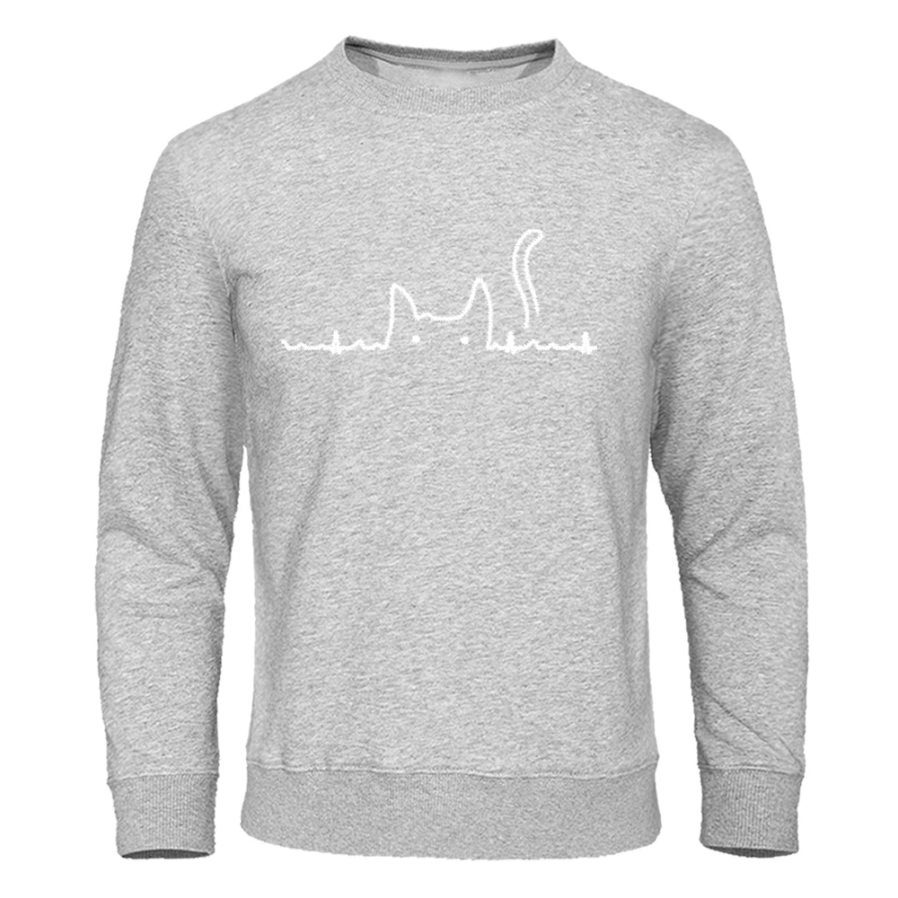 Teekossc Мужская флисовая толстовка в стиле Харадзюку с электрокардиограммами